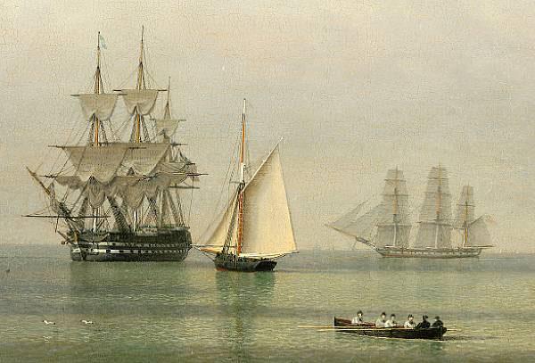 John ward of hull Warships on a calm sea Germany oil painting art
